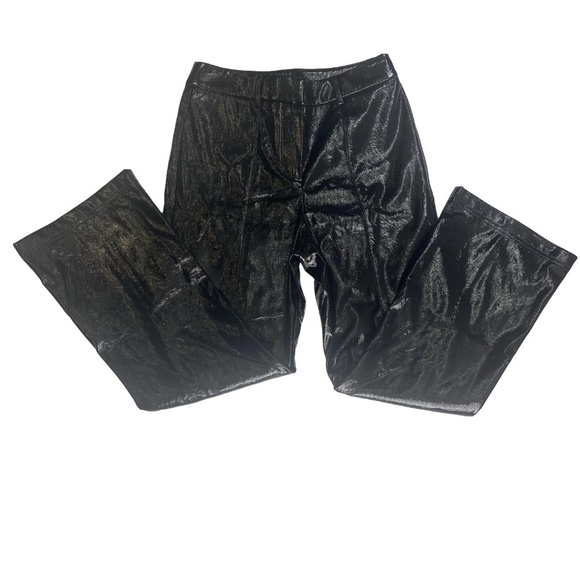 7 FOR MAN KIND The Matrix Black Shiny Faux Patent Leather Boot Cut Pants S NWT - Picture 16 of 16